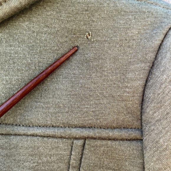 Women's Prana Jacket Green Solid Sherpa S HOLE Hippie BOHO Asymmetrical City - Picture 9 of 16